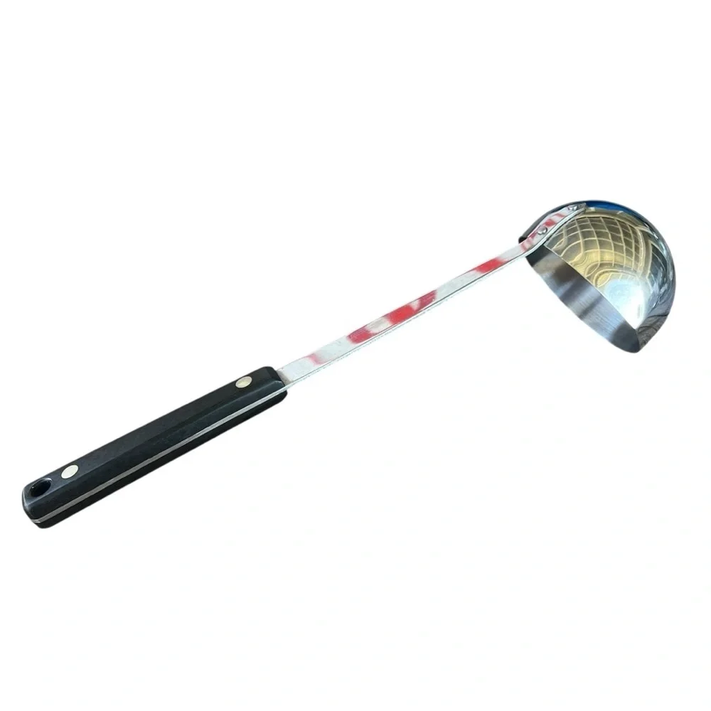 Vintage EKCO Stainless Vanadium Kitchen Soup Ladle Black Handle 12”